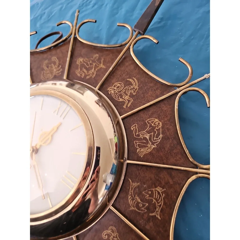 Vintage 50's United #203 Elec Starburst Zodiac Wall Clock Works, Restoration